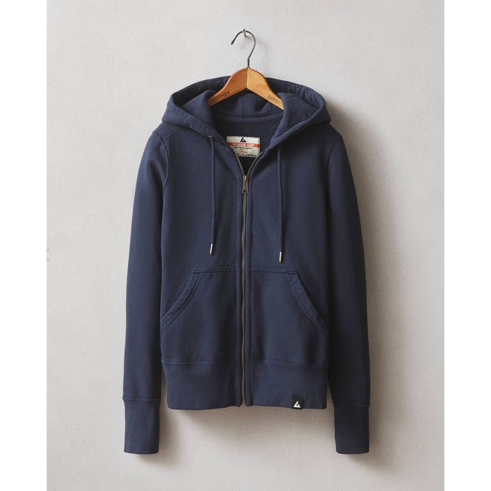 American Giant Hoodie Womens XS Oxford Blue Classic Full Zip Heavyweight NEW